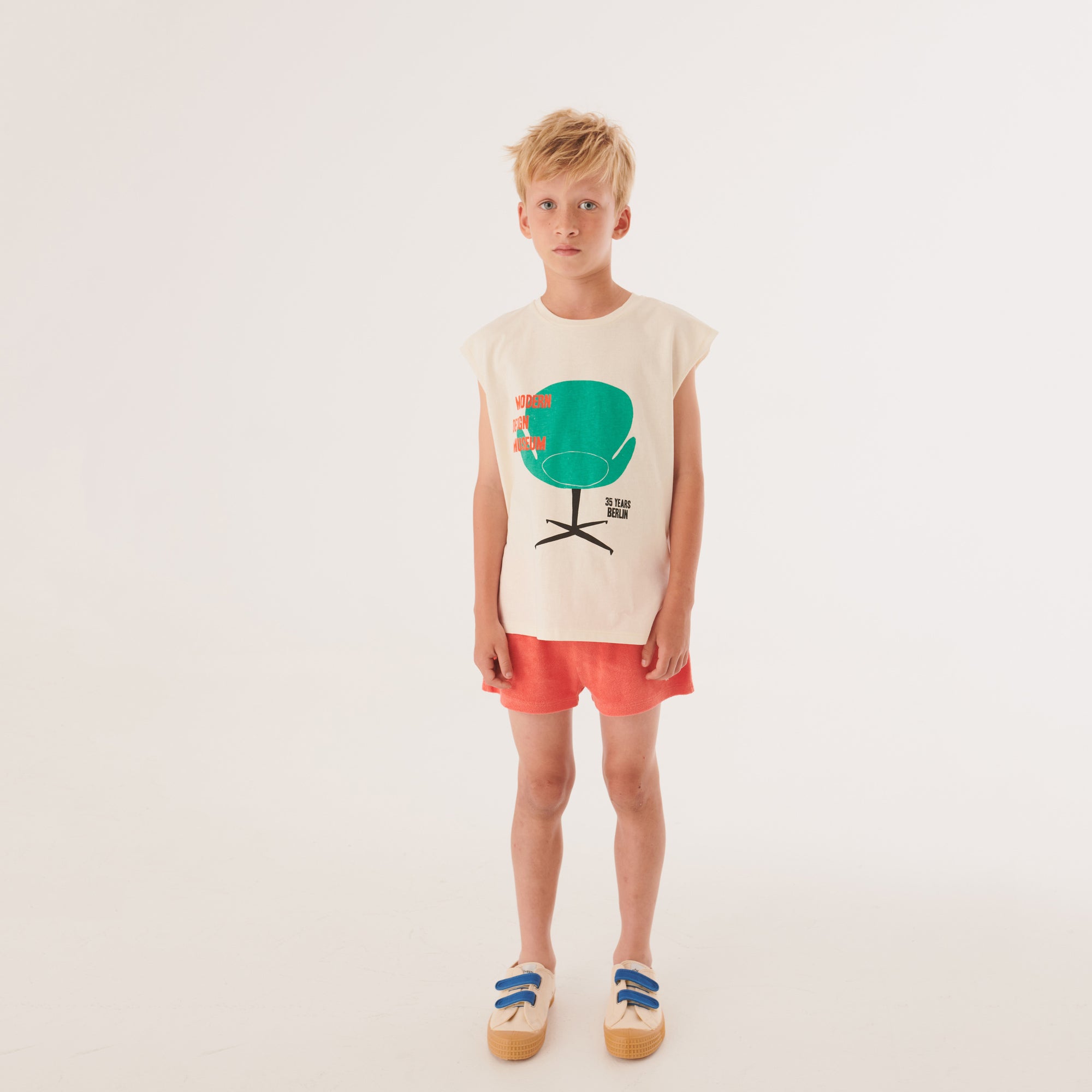 Boys & Girls White Printed Cotton Vest