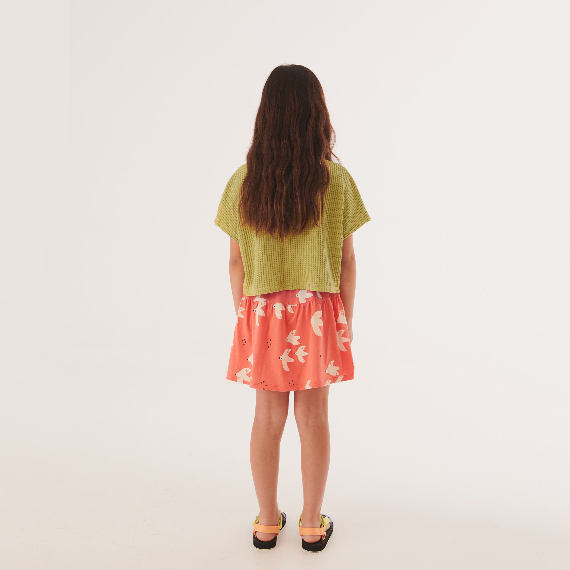 Girls Green Logo Cotton T-Shirt