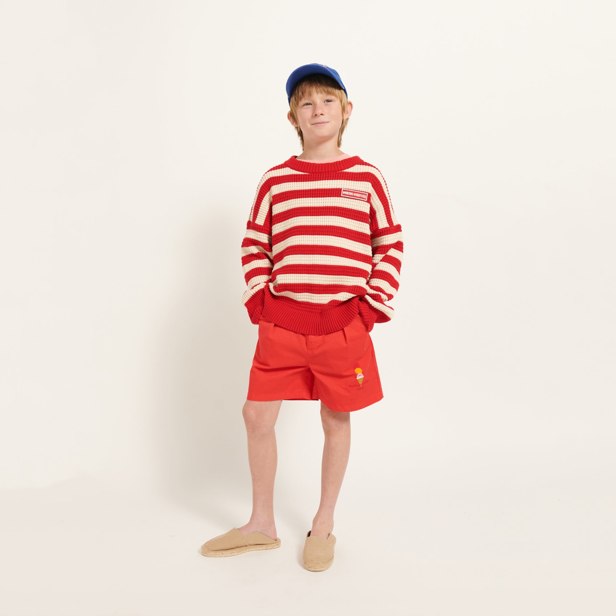 Boys & Girls Red Cotton Shorts