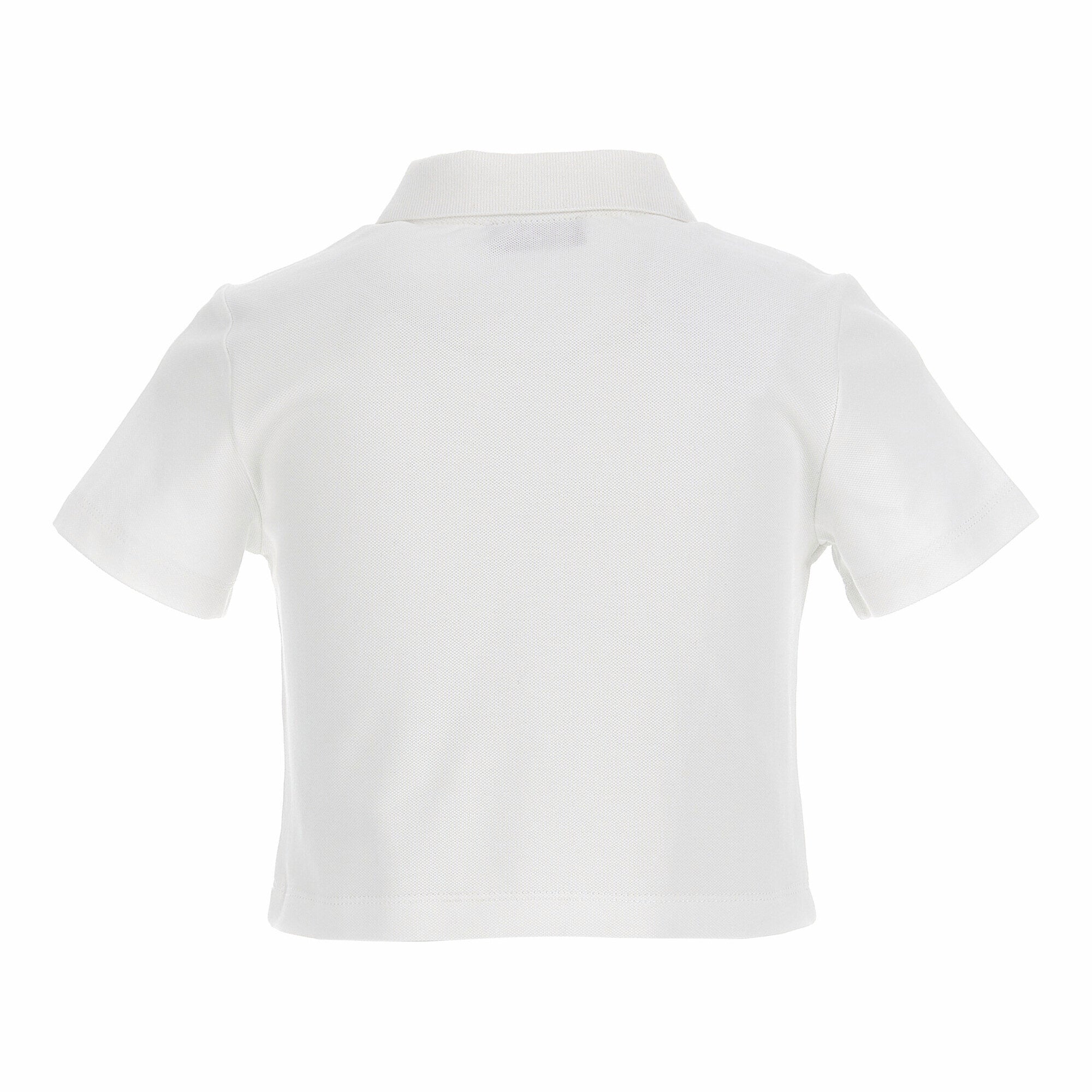 Girls White Cotton Polo Shirt