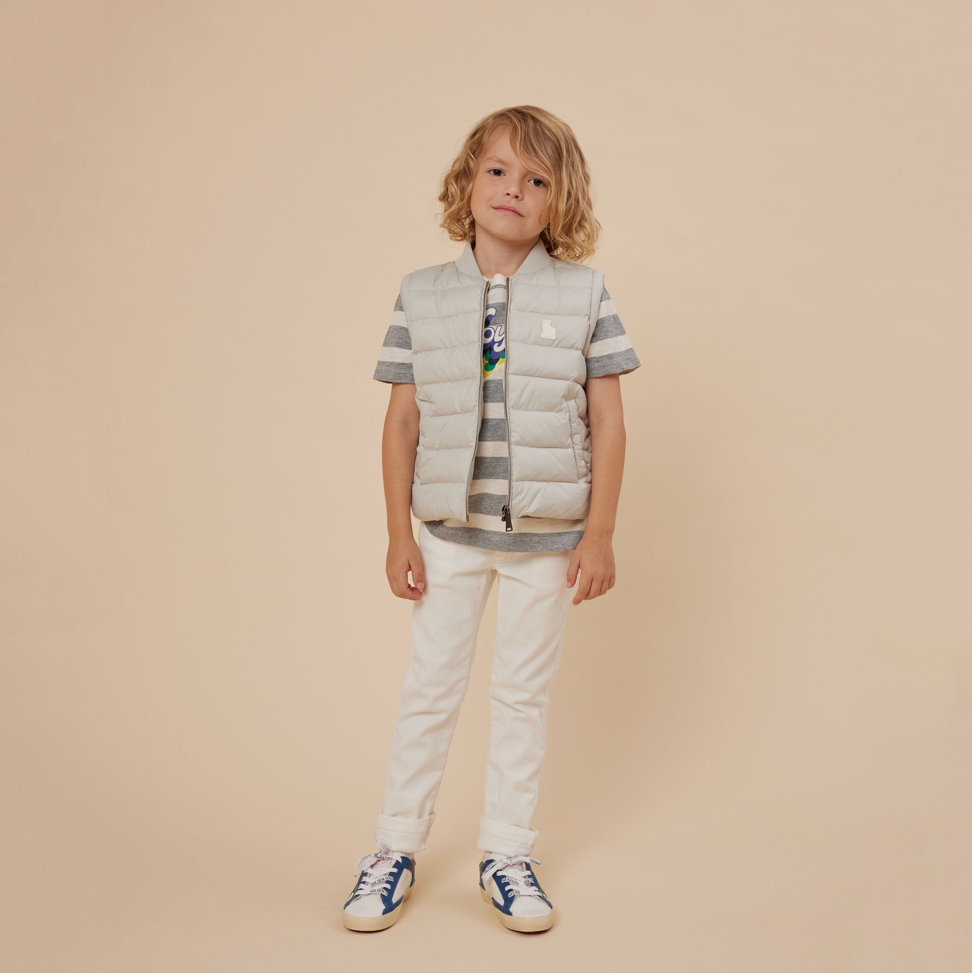 Boys Grey Padded Gilet