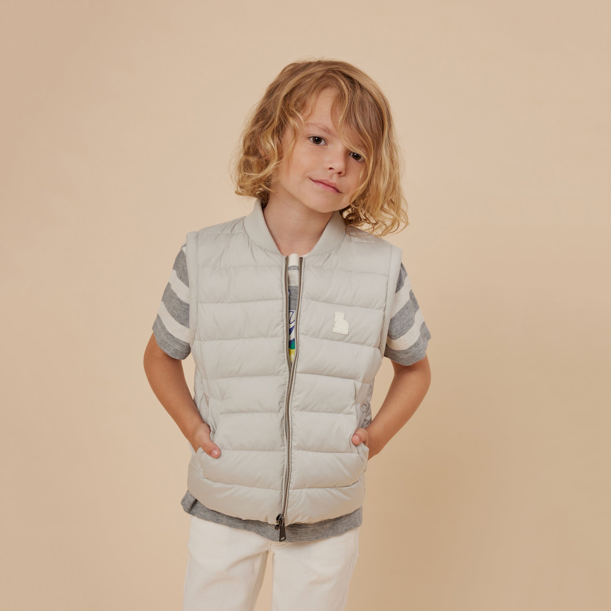 Boys Grey Padded Gilet