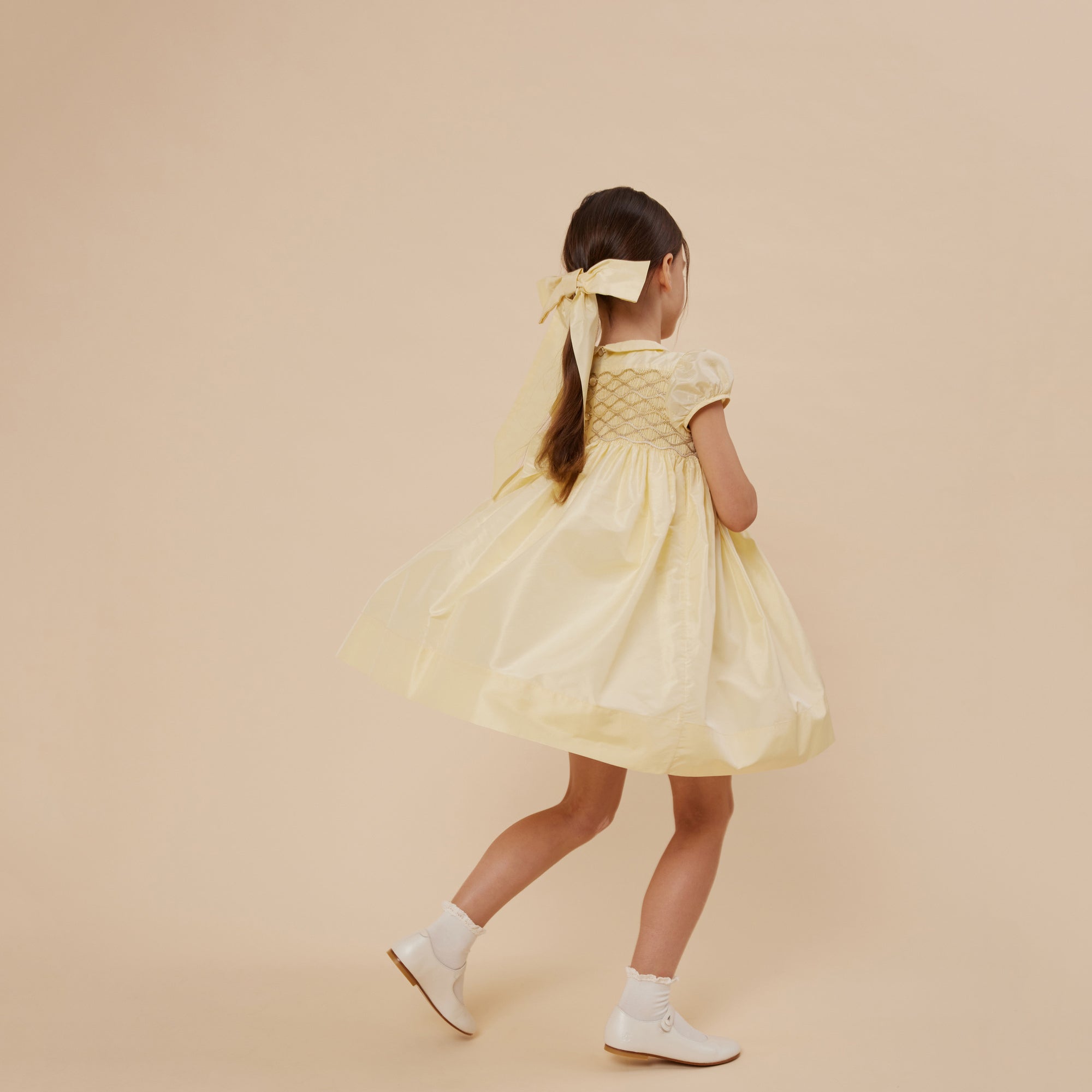 Girls Light Yellow Bow Hair Clips