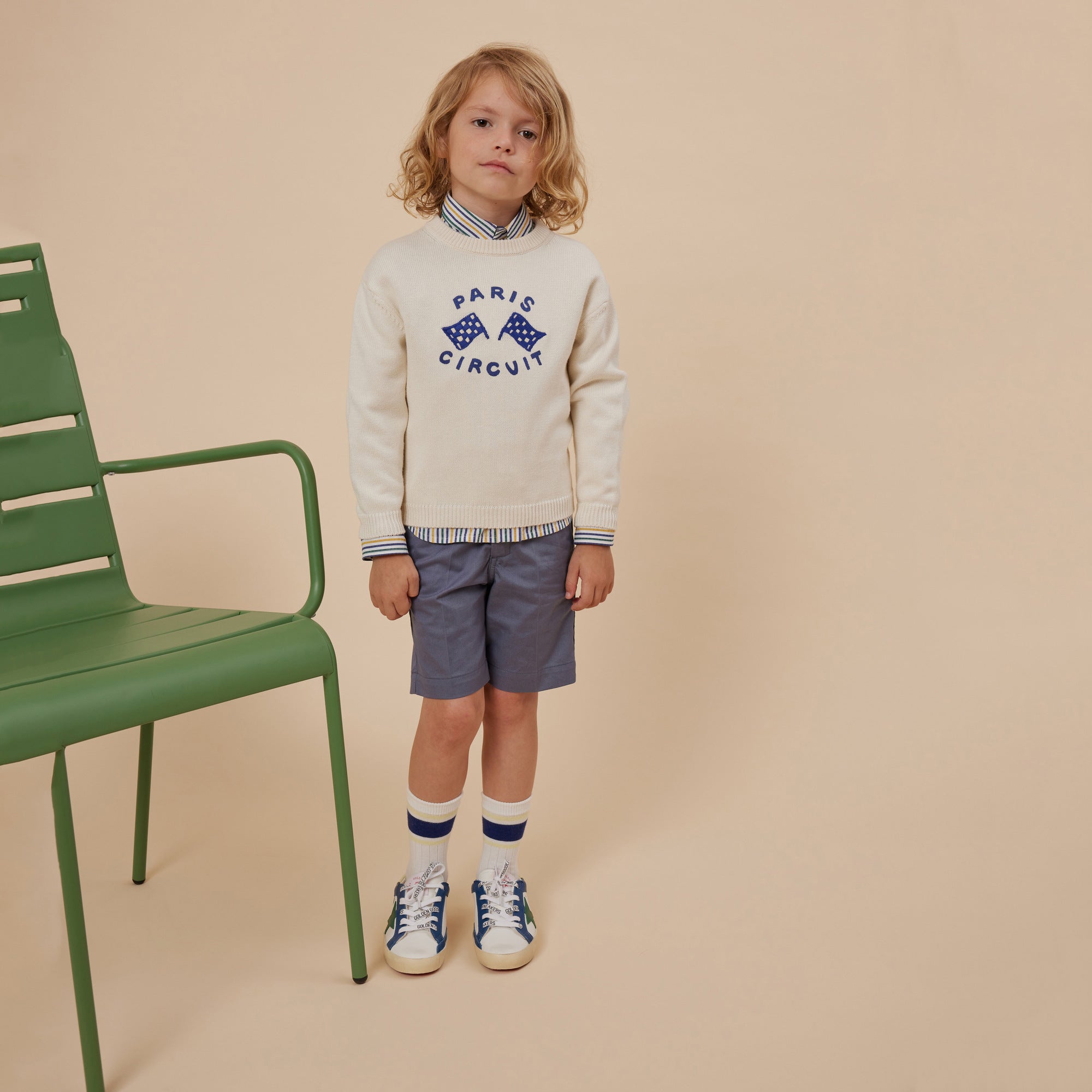 Boys & Girls White Embroidered Sweater