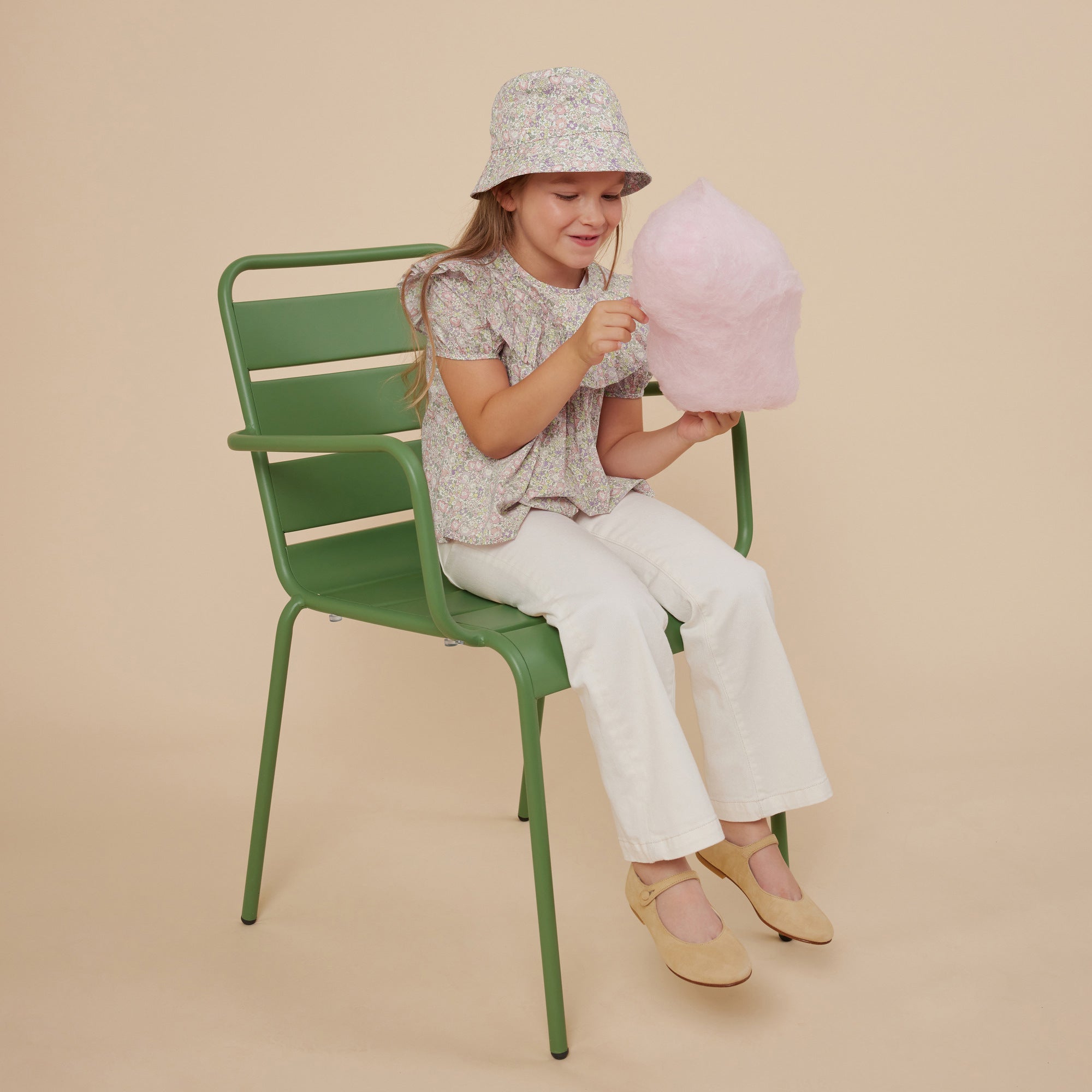Girls White Cotton Trousers