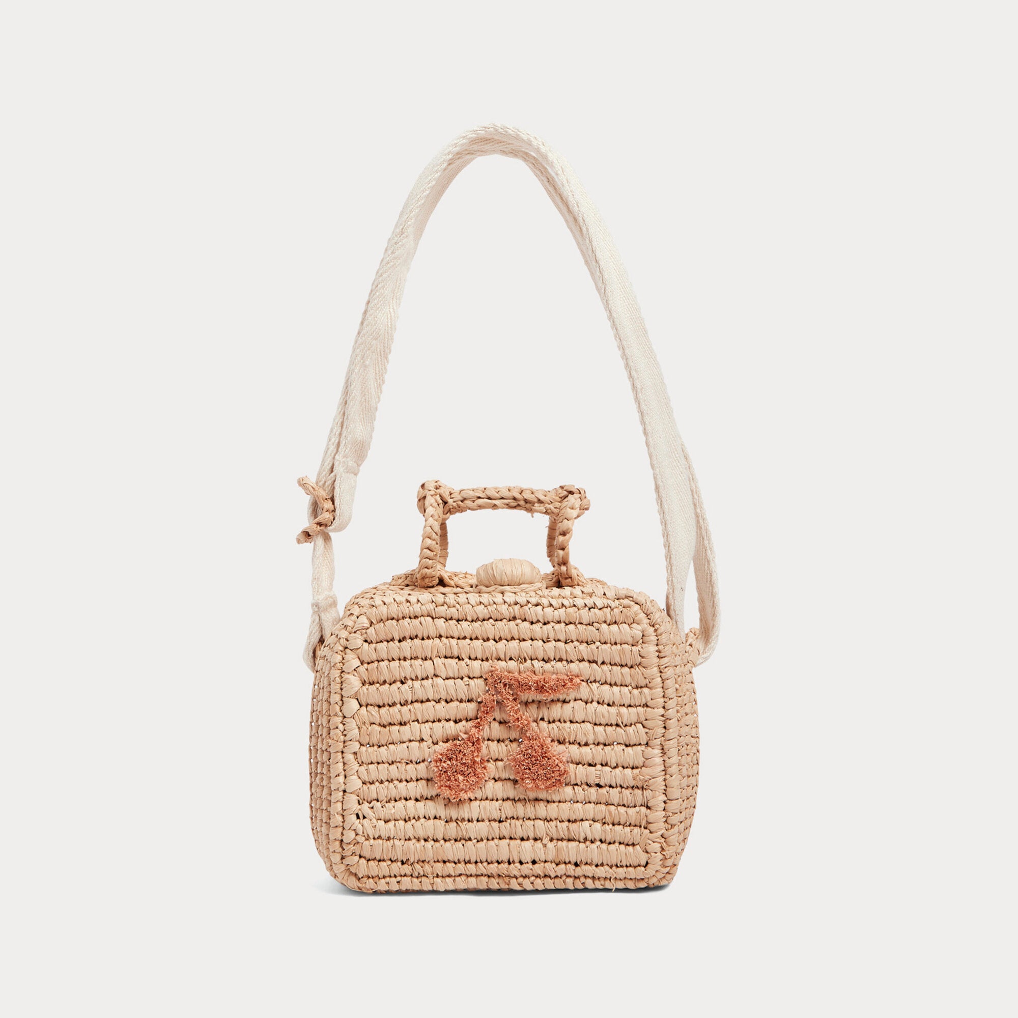 Girls Beige Raffia Shoulder Bag(12.5x5.5x9.5cm)