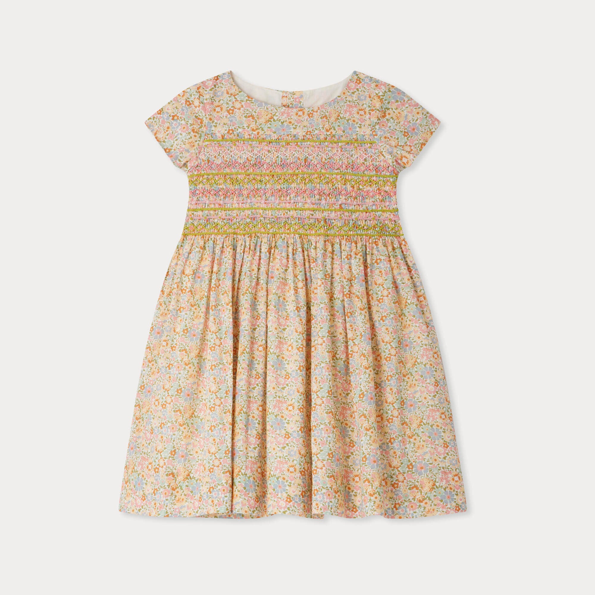 Girls Pink Floral Cotton Dress