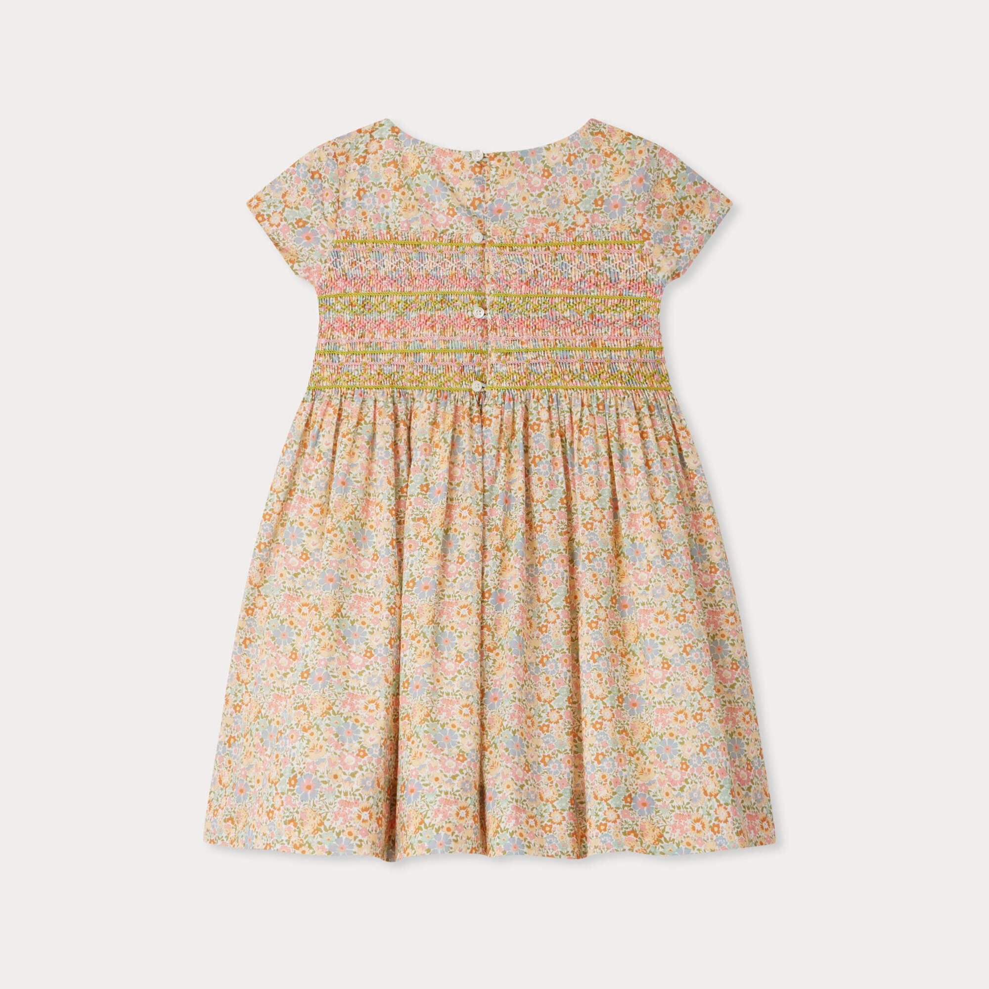 Girls Pink Floral Cotton Dress