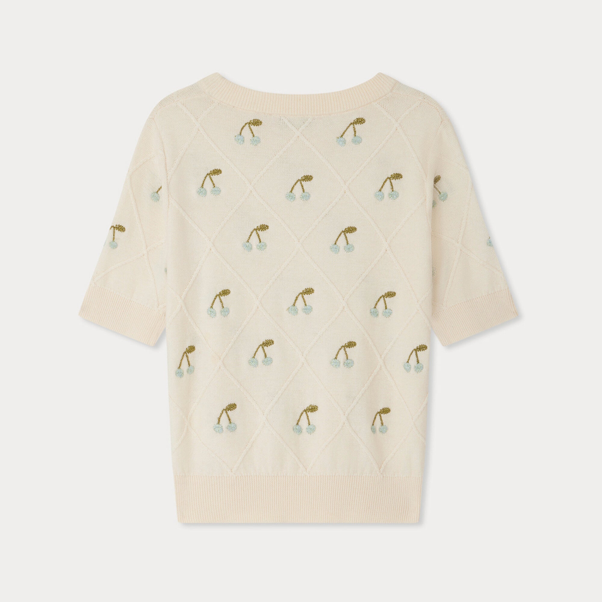 Girls Ivory Embroidered Logo Cotton Sweater