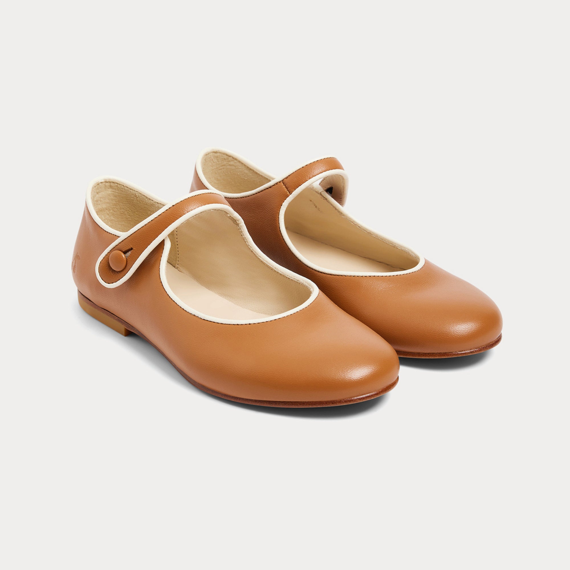 Girls Caramel Flat Shoes