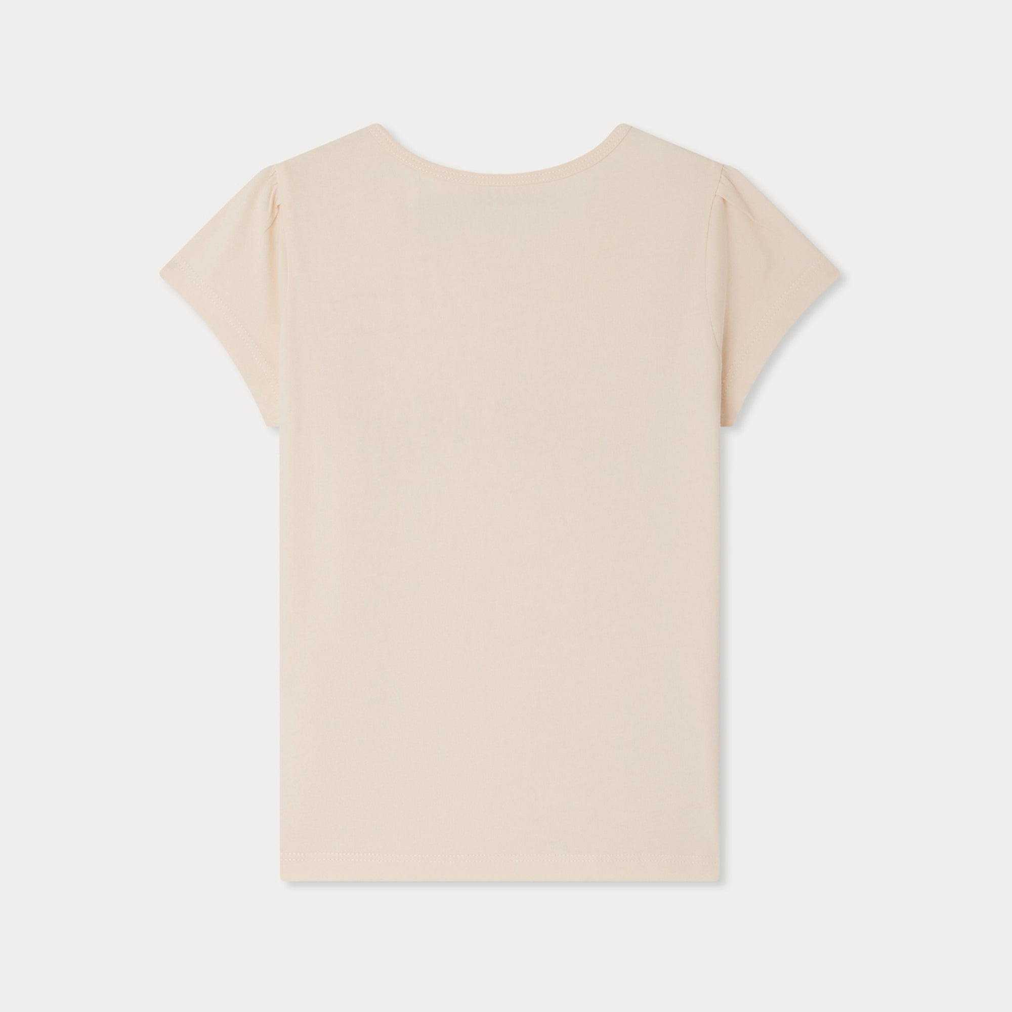 Girls Light Pink Embroidered Cotton T-Shirt