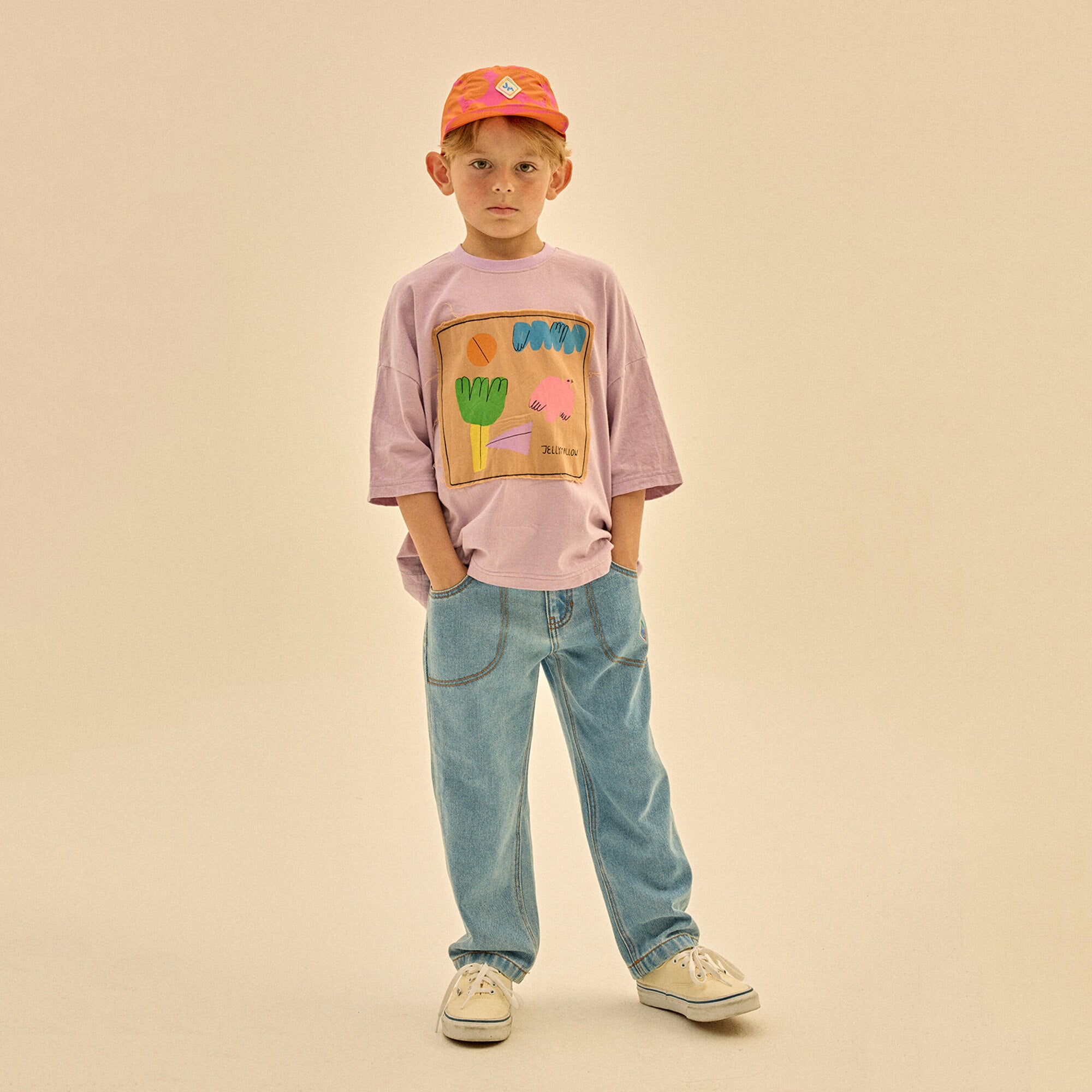 Boys & Girls Light Purple Printed Cotton T-Shirt