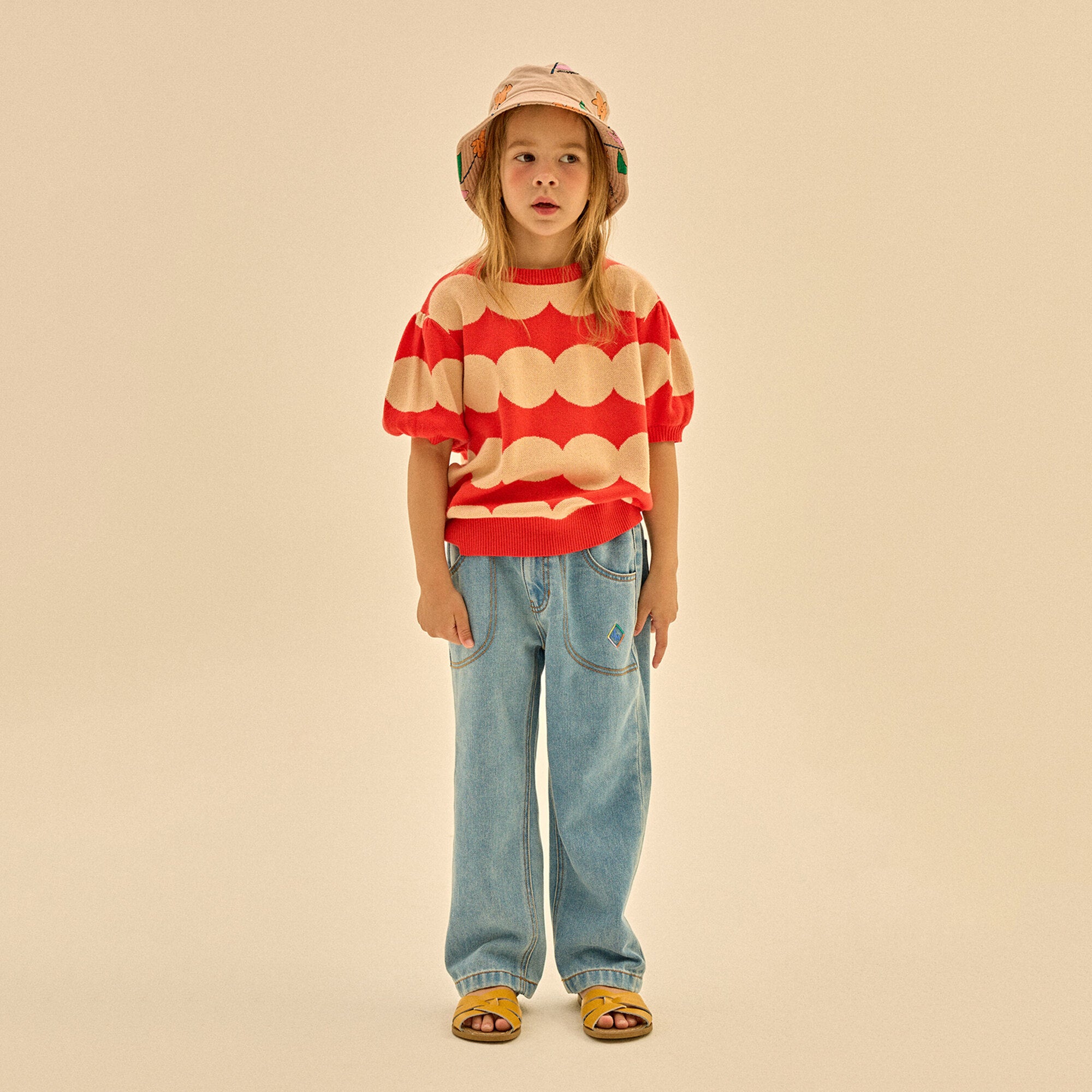 Girls Red Dots Knit T-Shirt