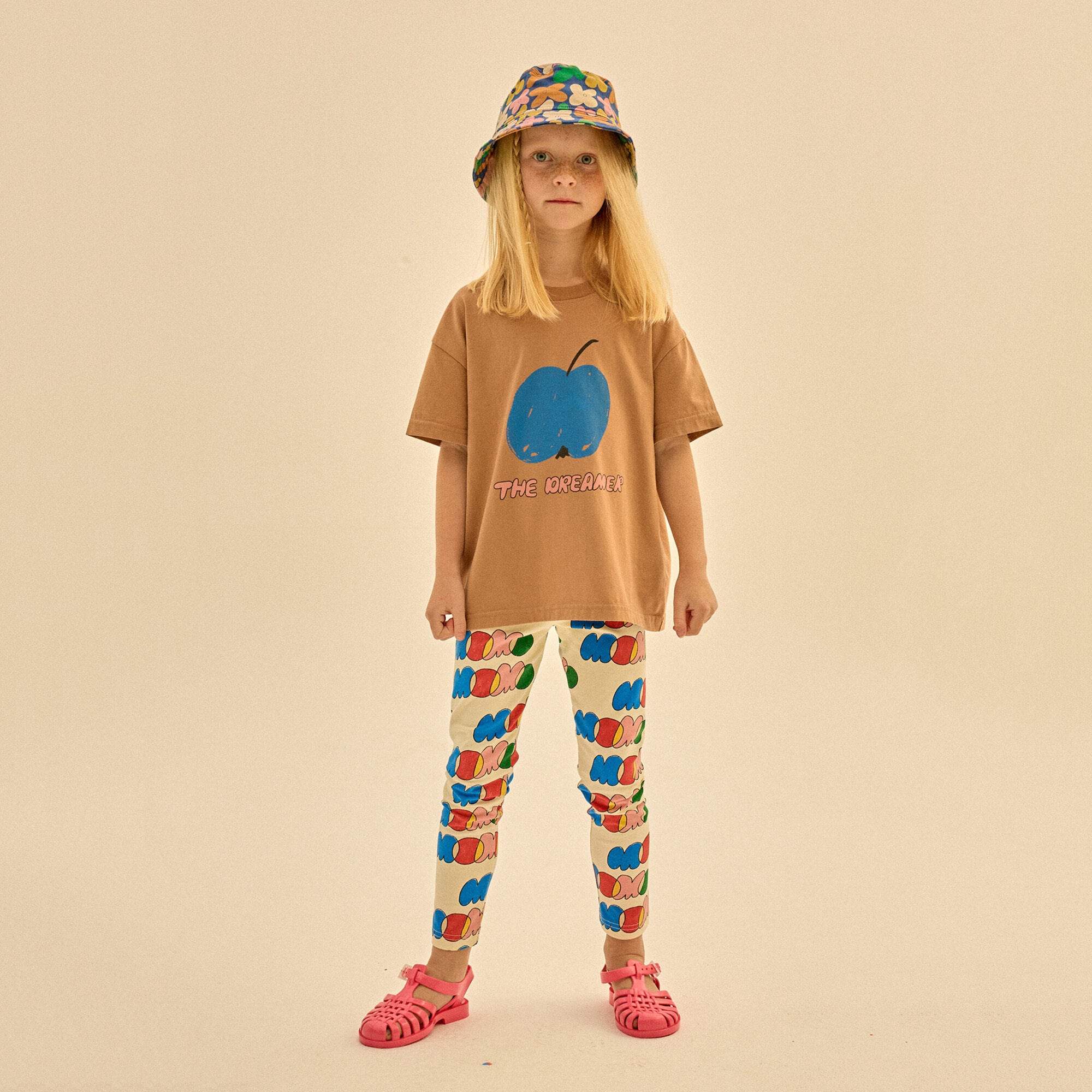 Boys & Girls Brown Printed Cotton T-Shirt