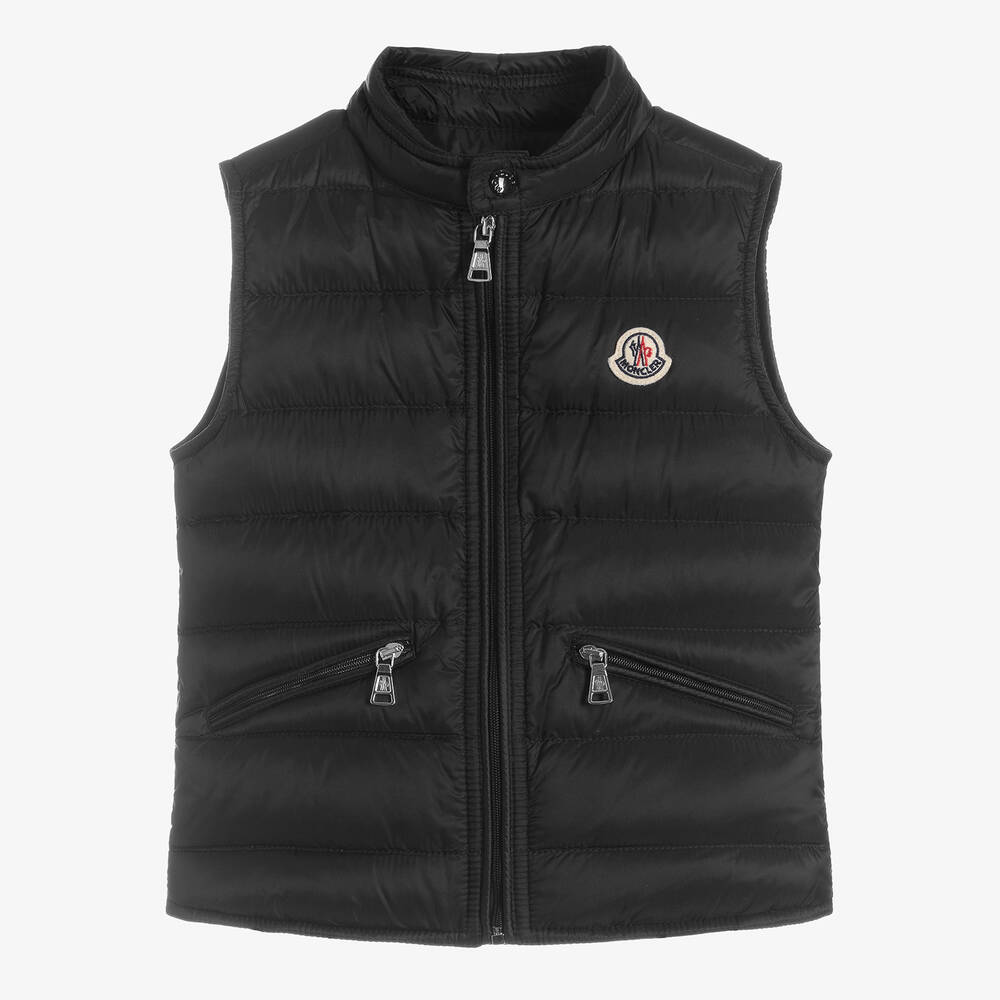 Boys Black "GUI" Padded Down Gilet