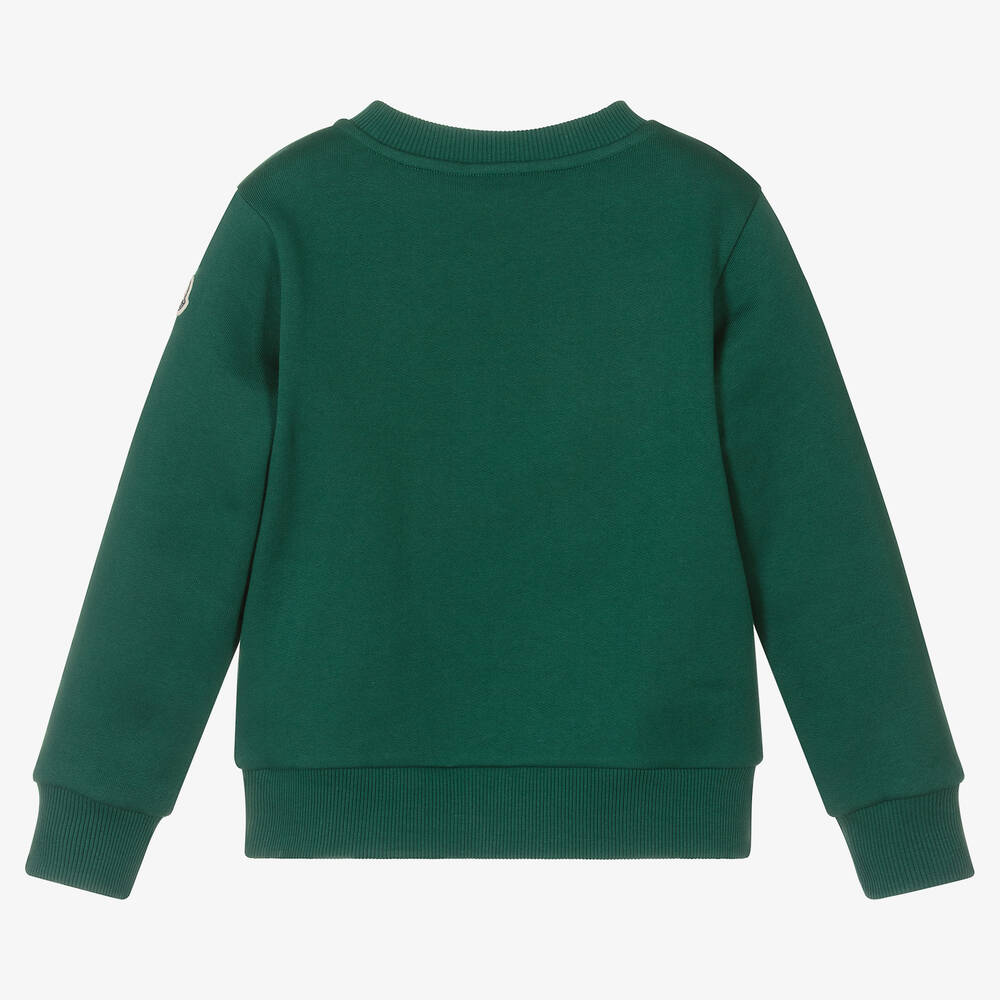 Boys Dark Green Logo Cotton Sweatshirt