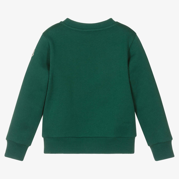 Boys Dark Green Logo Cotton Sweatshirt