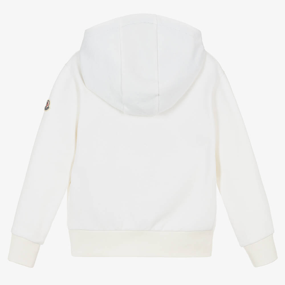 Boys & Girls White Logo Hooded Sweatshirt