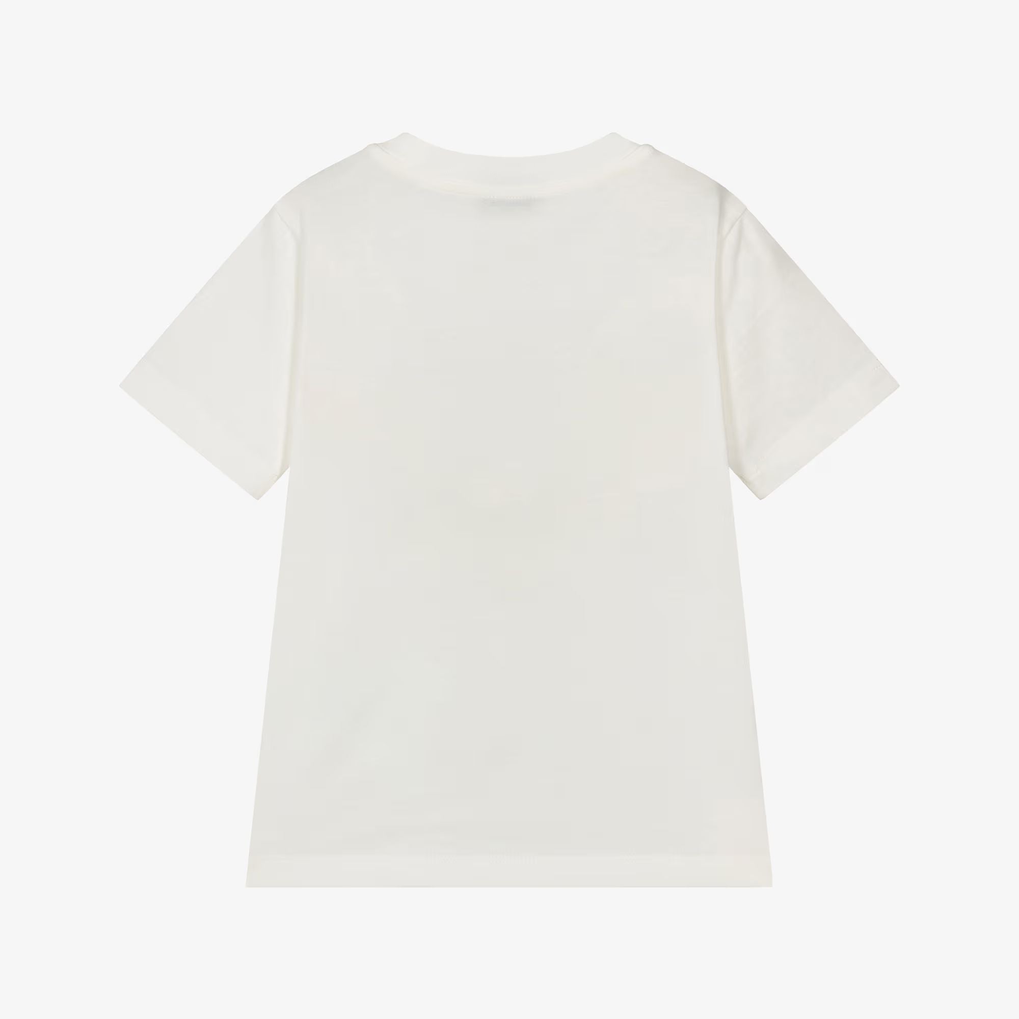 Boys White Logo Cotton T-Shirt