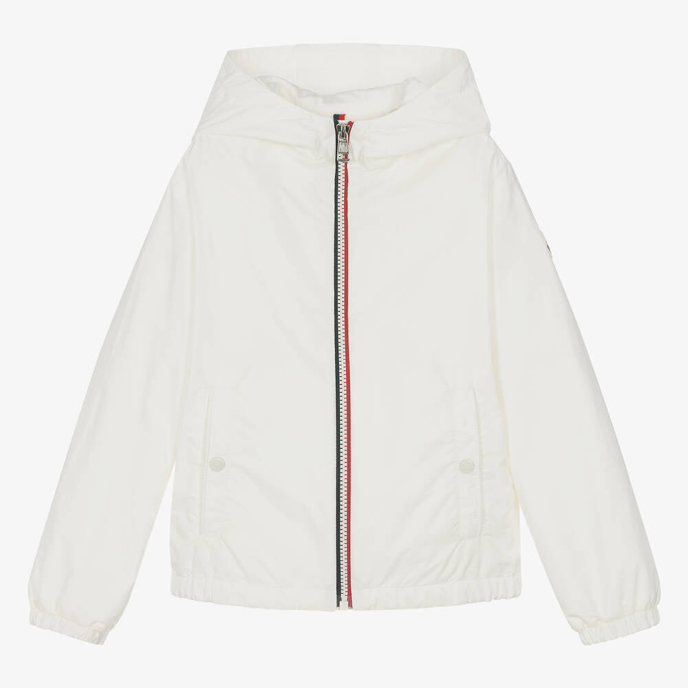 Boys White Zip-Up Jacket