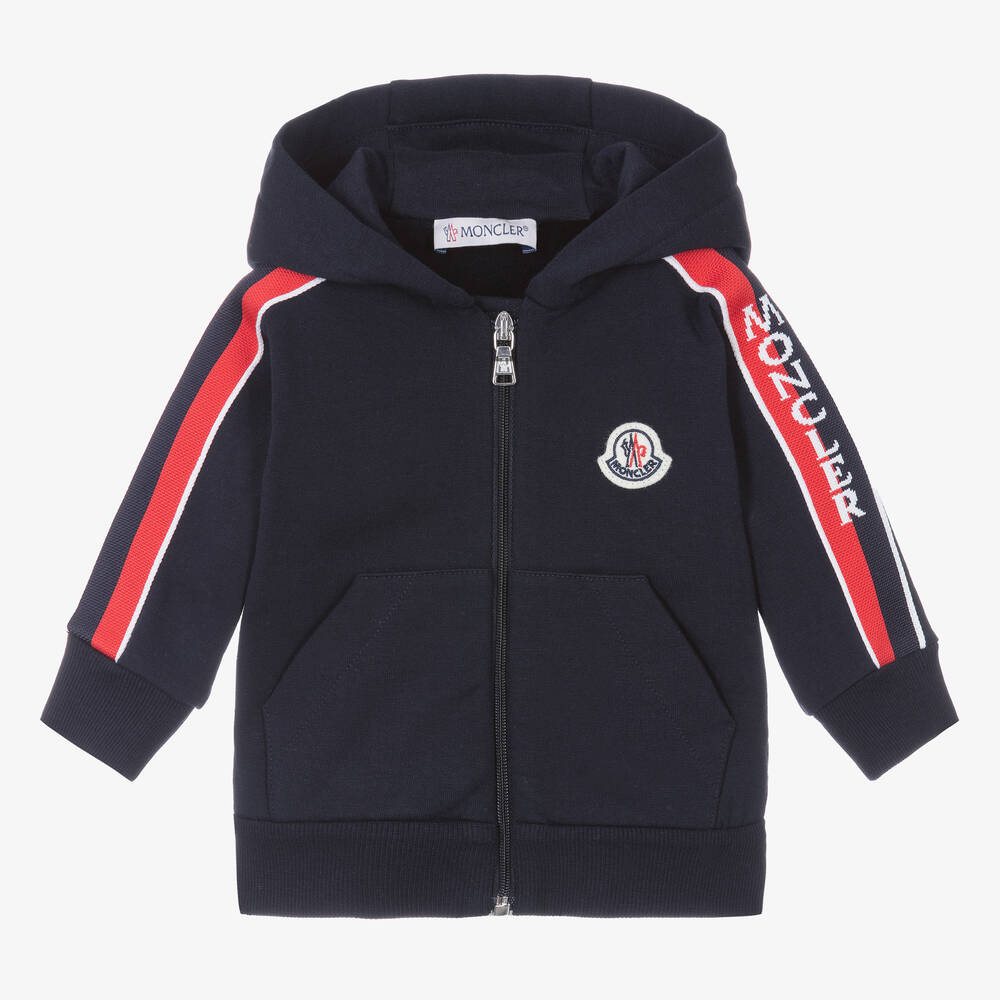 Baby Boys Navy Logo Zip-Up Top