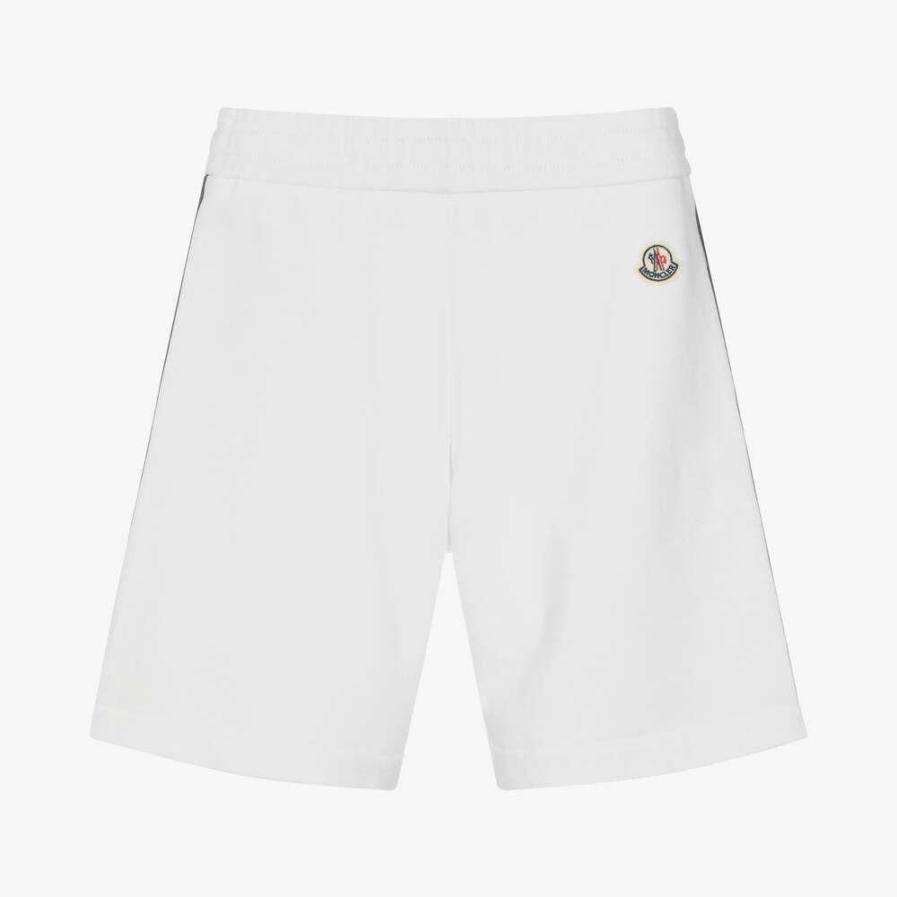 Boys White Cotton Shorts