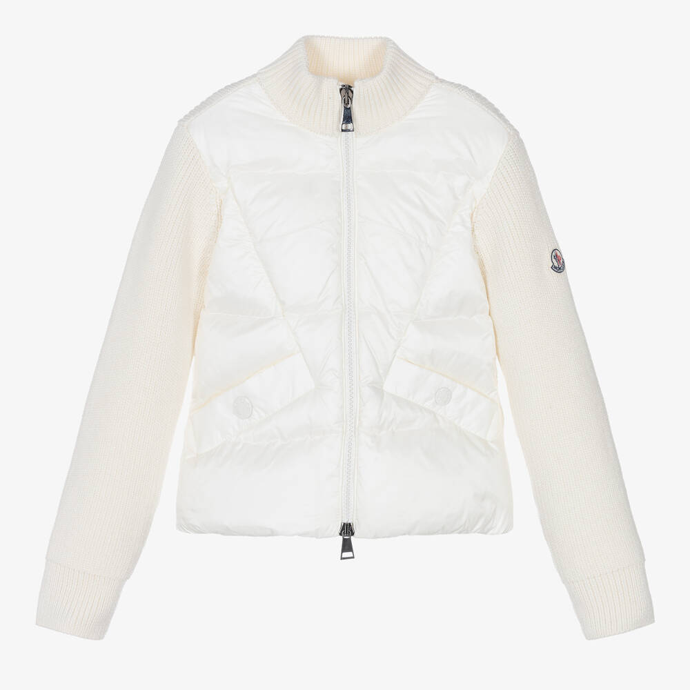 Girls White Zip-Up Jacket
