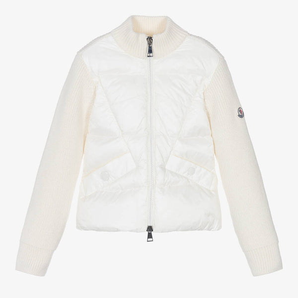 Girls White Zip-Up Jacket