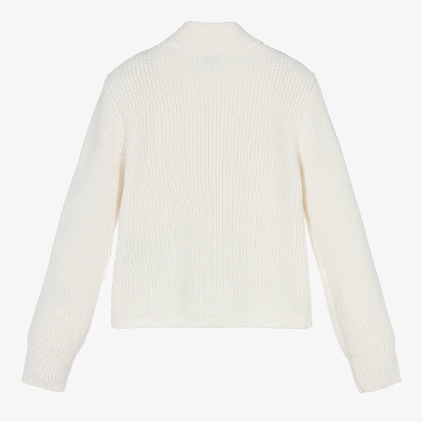 Girls White Zip-Up Jacket