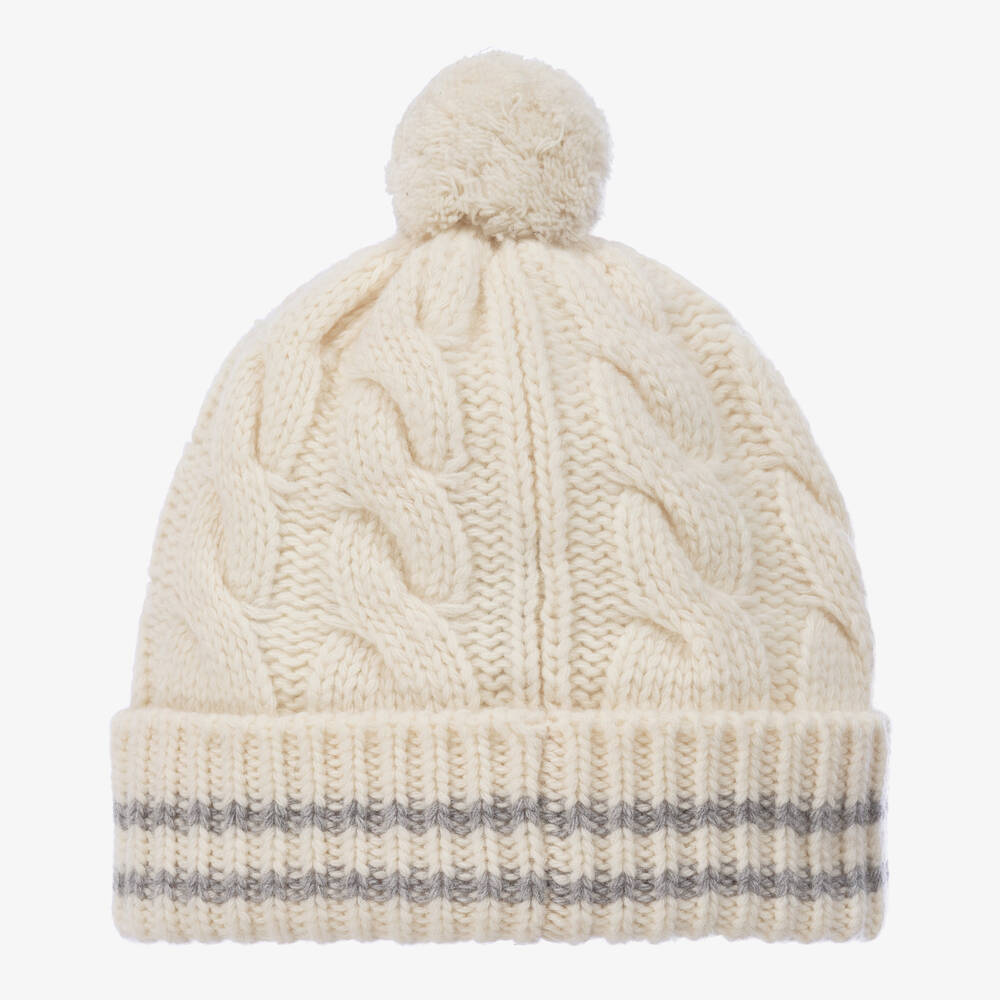 Boys & Girls White Wool Hat