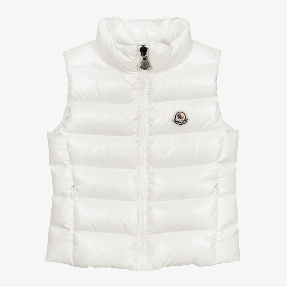 Boys & Girls White "GHANY" Padded Down Gilet