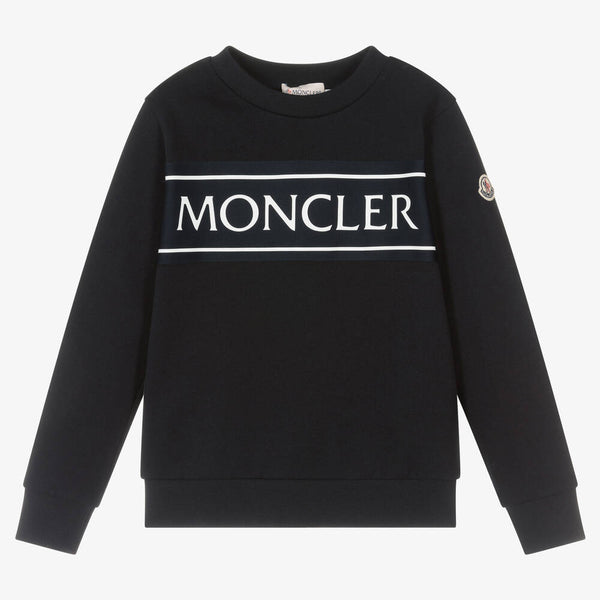Boys & Girls Navy Logo Cotton Sweatshirt