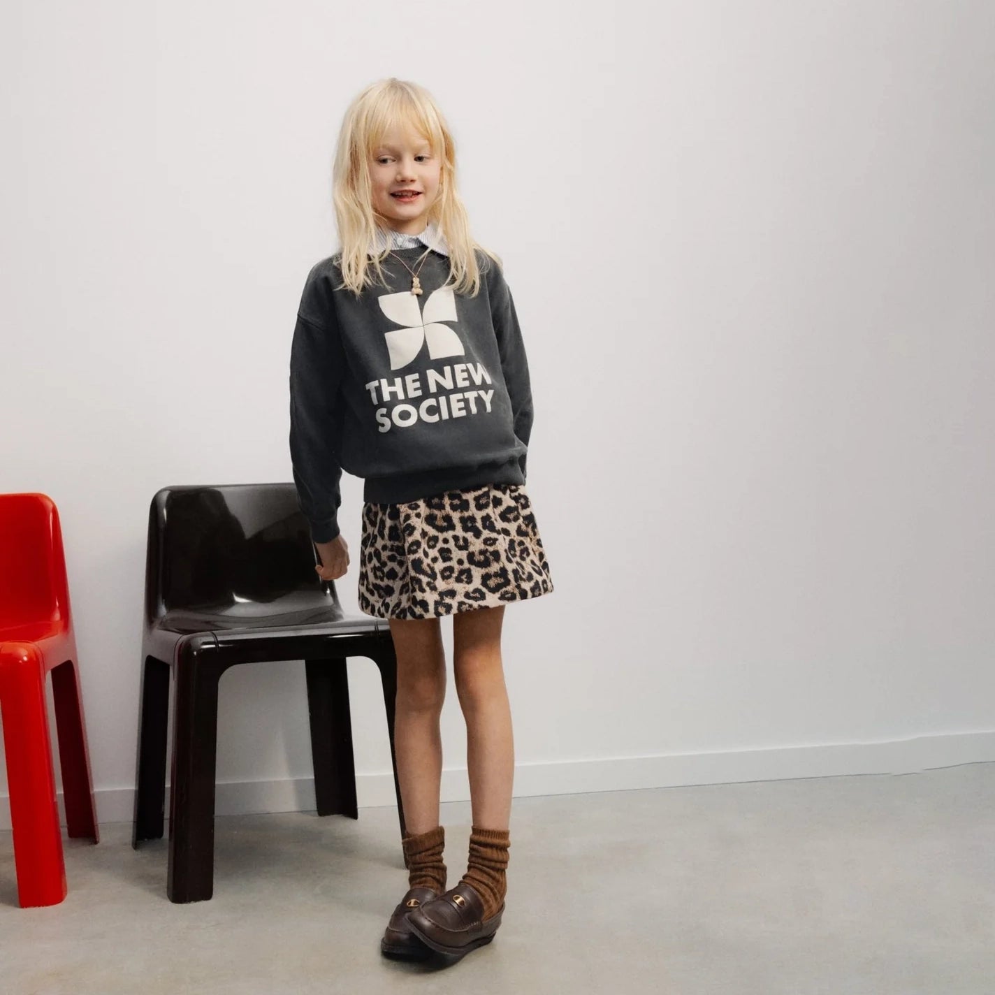 Girls Brown Leopard Skirt