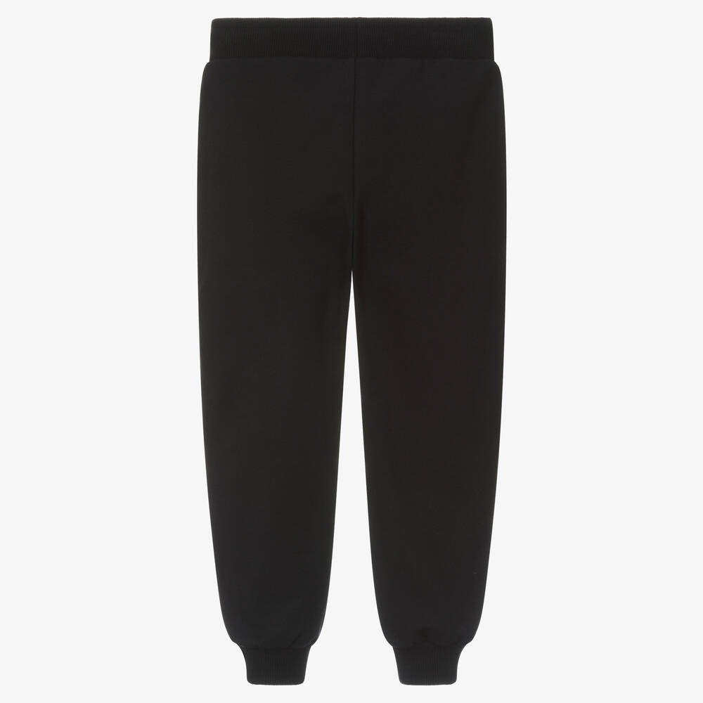 Boys & Girls Black Logo Cotton Trousers