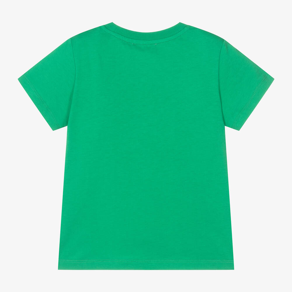 Boys & Girls Green Logo Cotton T-Shirt