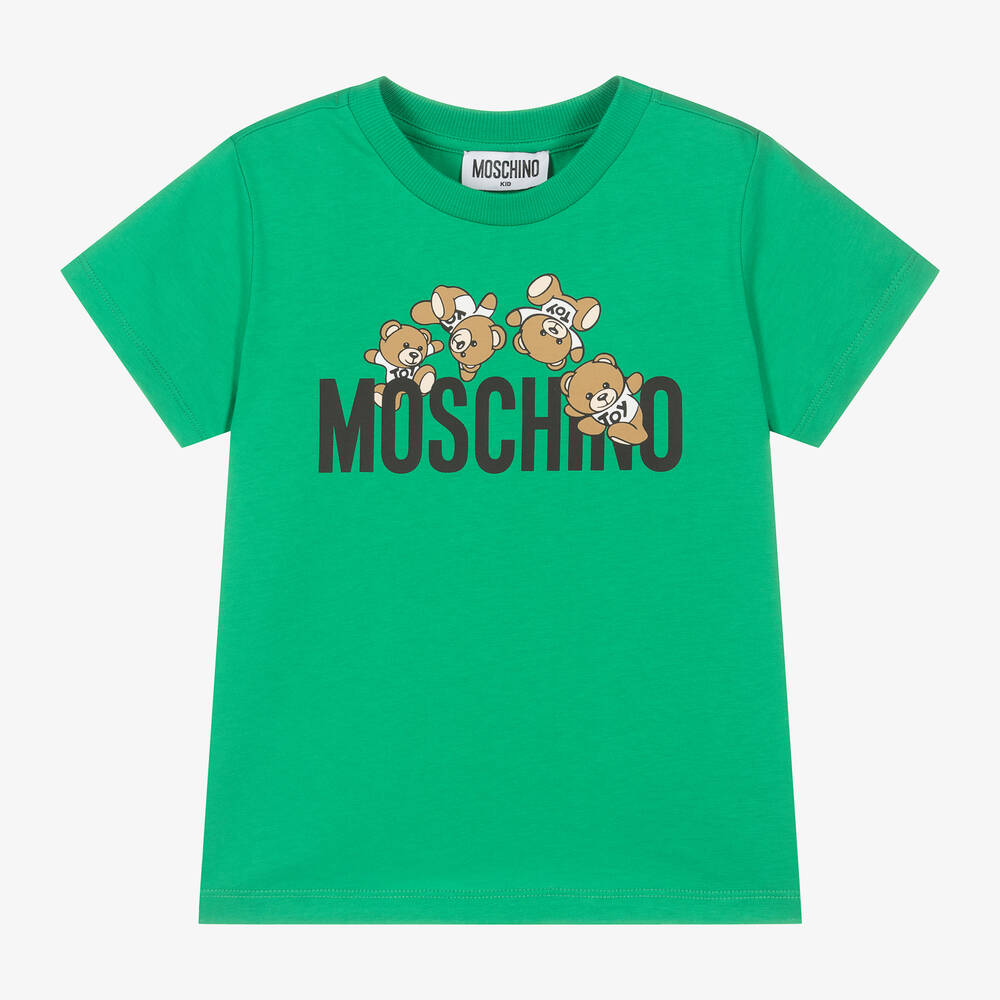 Boys & Girls Green Logo Cotton T-Shirt