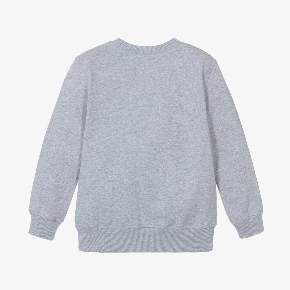 Boys & Girls Grey Teddy Bear Cotton Sweatshirt