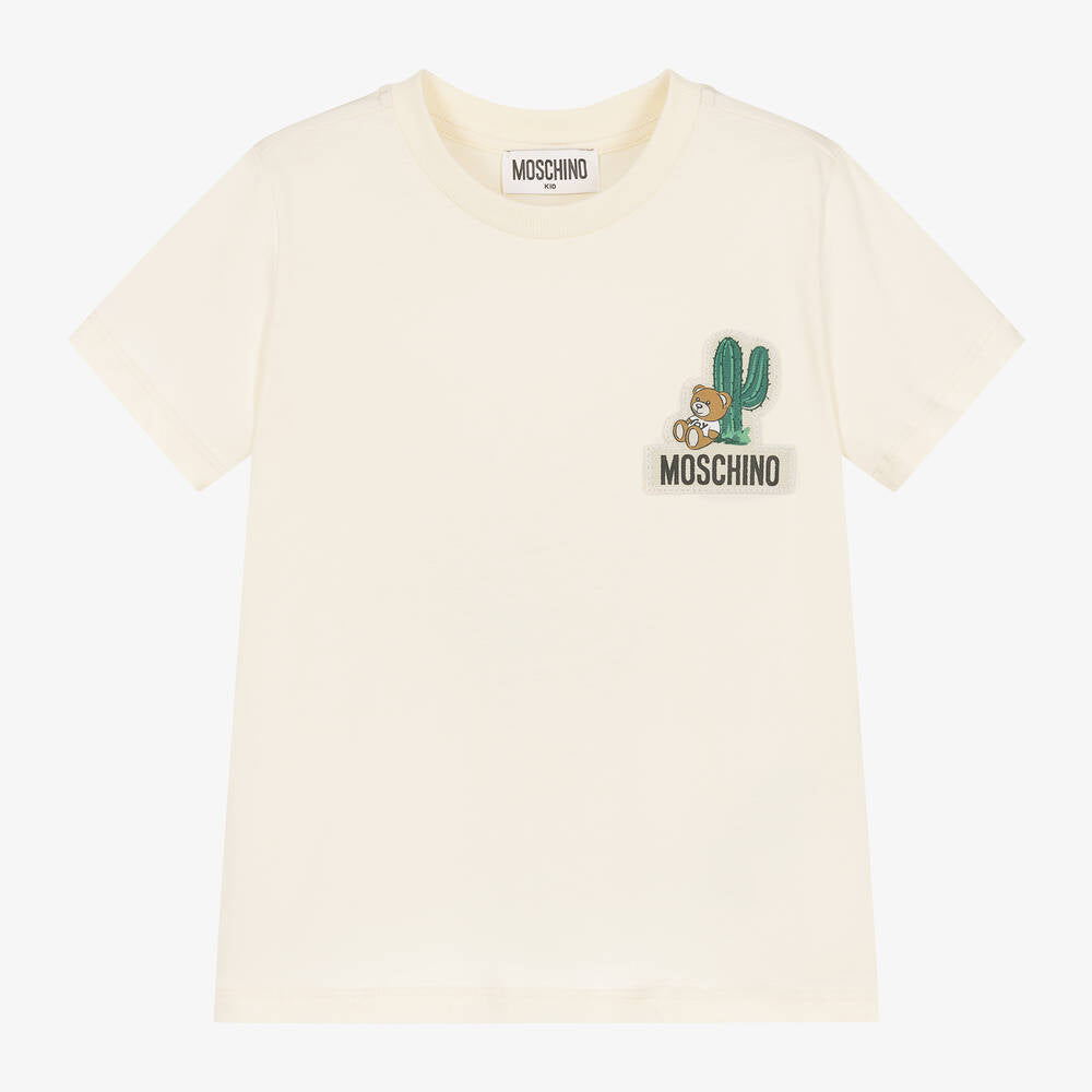 Boys & Girls Ivory Cotton T-Shirt