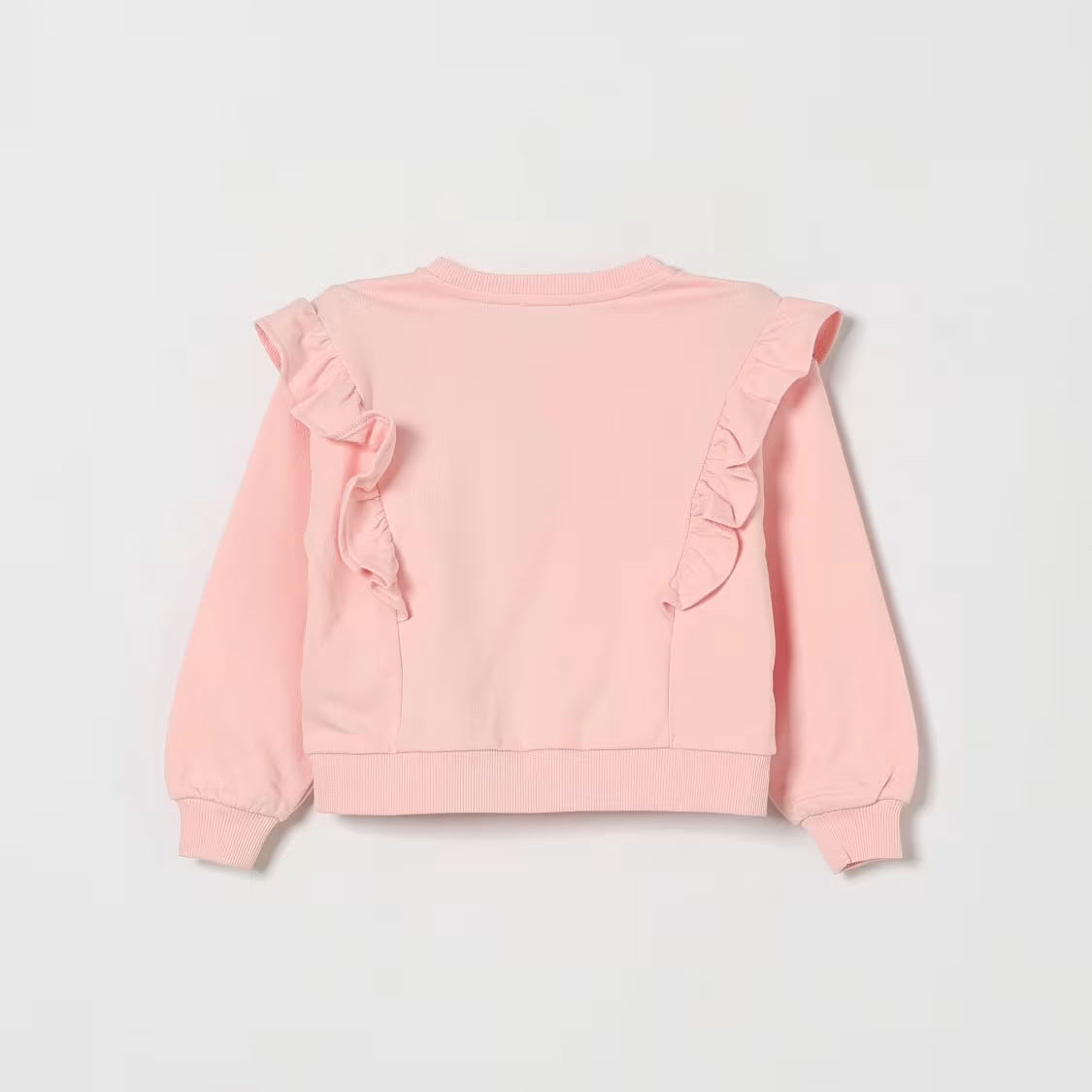 Girls Pink Bear Printed Cotton Sweatshirt