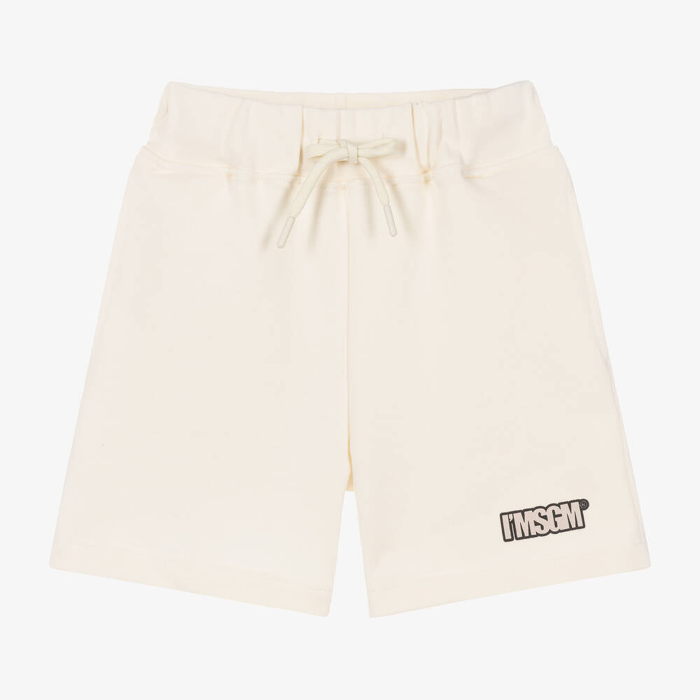 Boys & Girls Cream Cotton Shorts