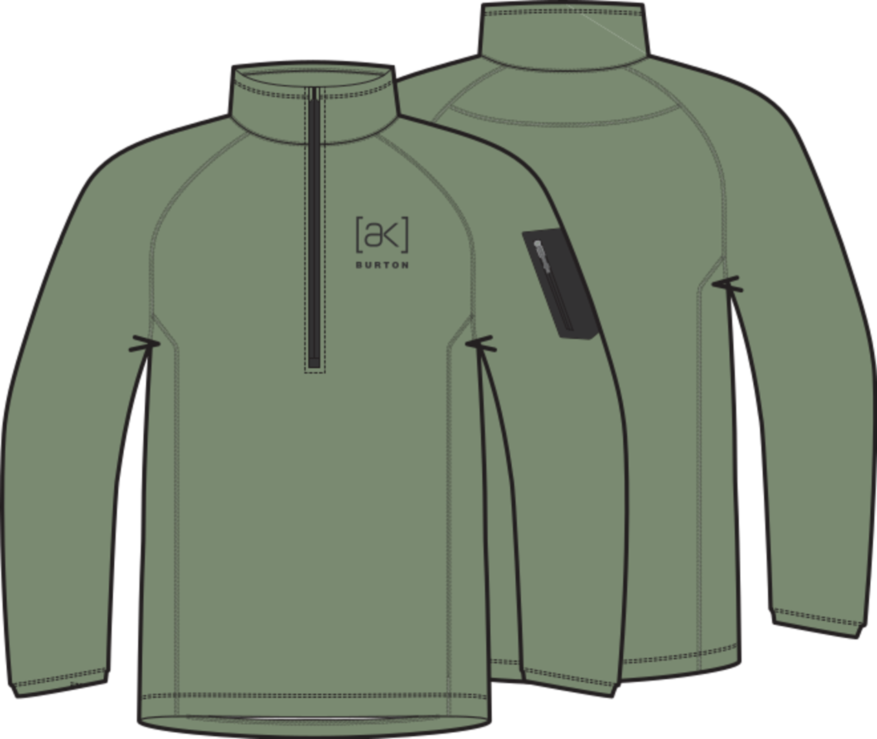 Men's [ak] Helium Power Grid™ Half-Zip Fleece