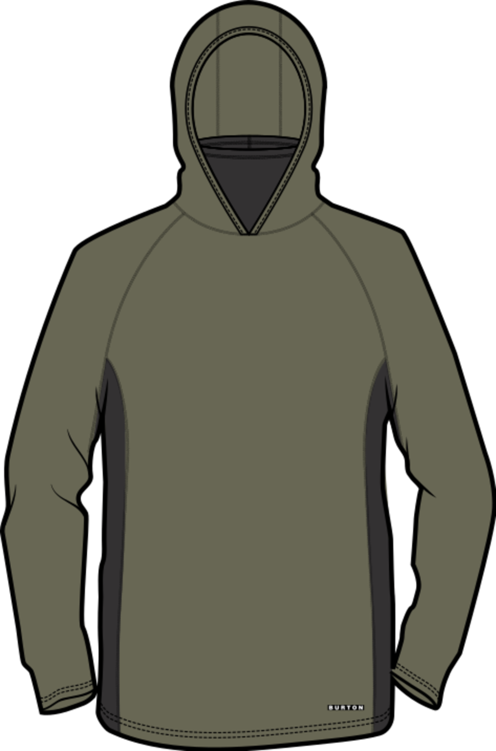 Men's Midweight X Base Layer Long Neck Hoodie