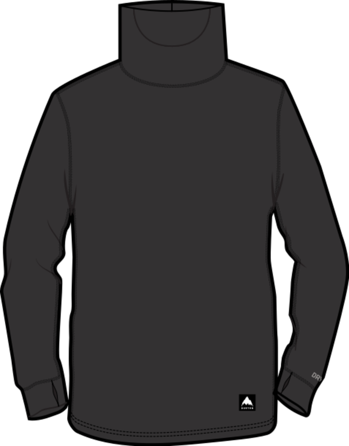 Men's Midweight Base Layer Long Neck Shirt