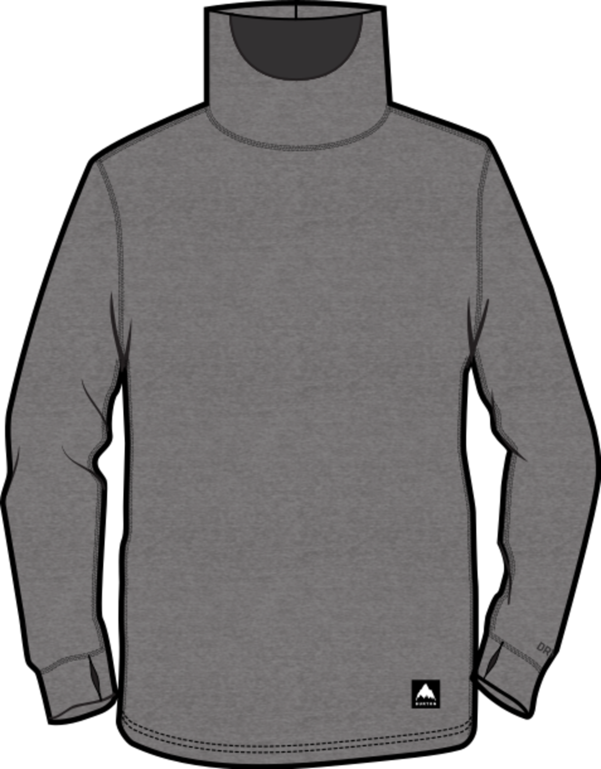 Men's Midweight Base Layer Long Neck Shirt
