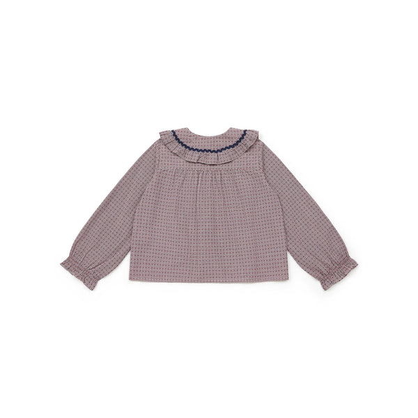 Girls Pink Ruffled Cotton Shirt