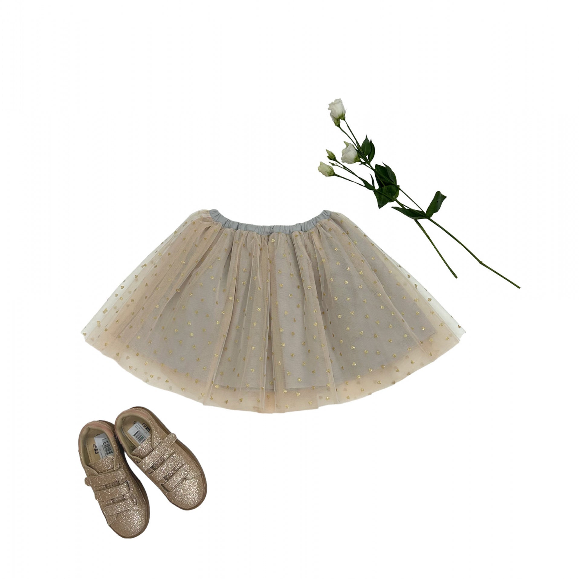 Girls Beige Star Skirt