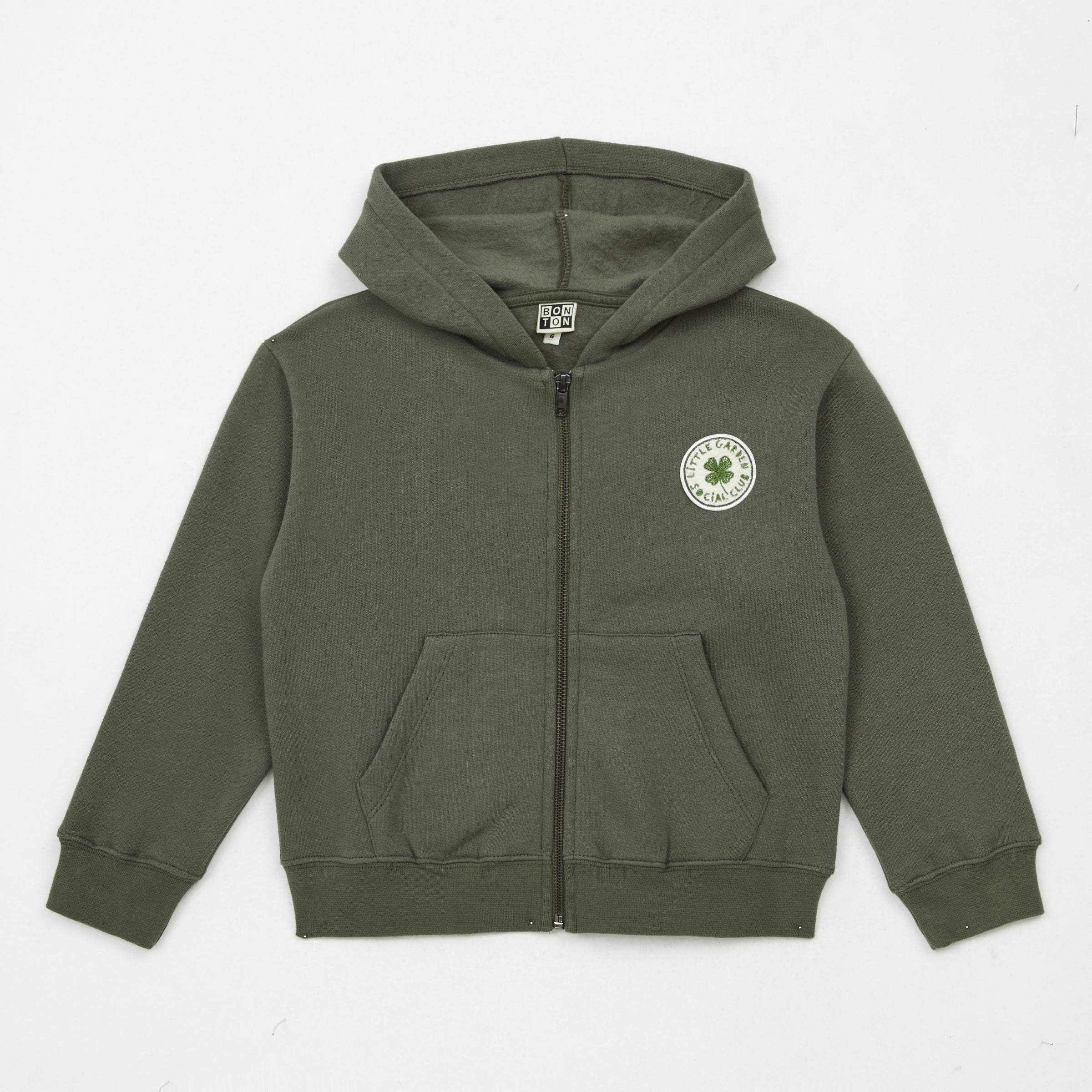 Boys Dark Green Zip-Up Top