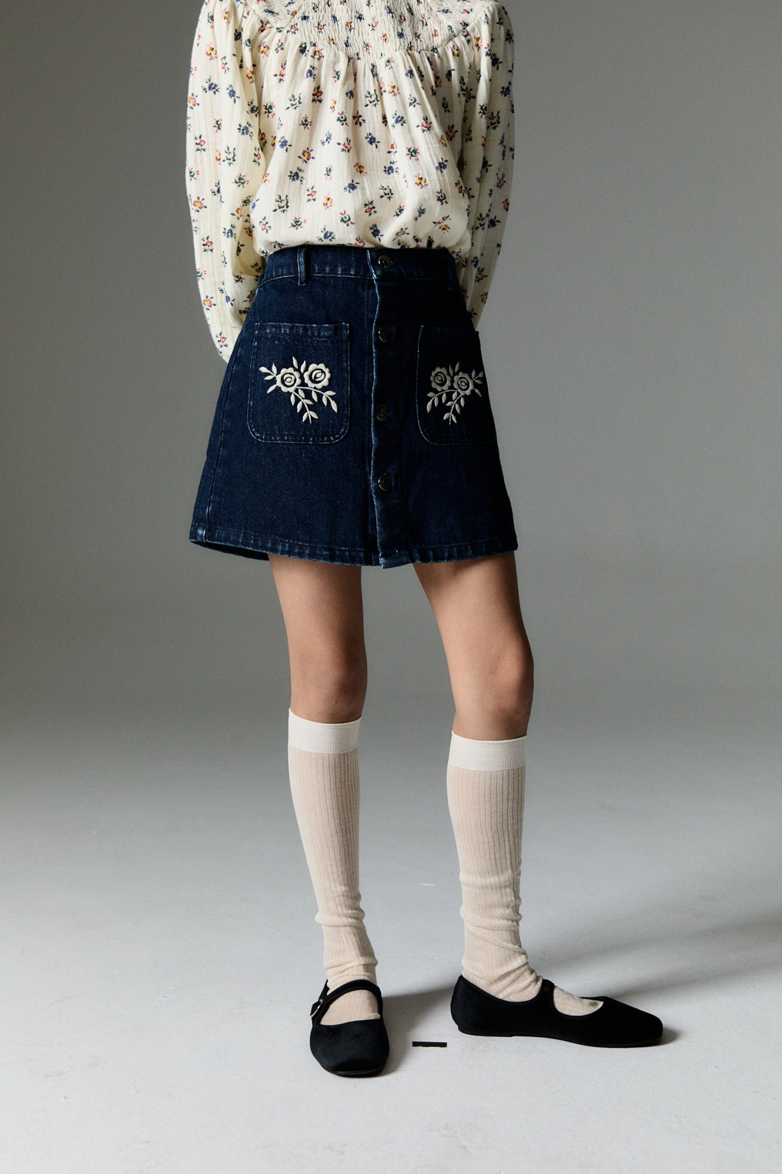 Girls Blue Denim Skirt