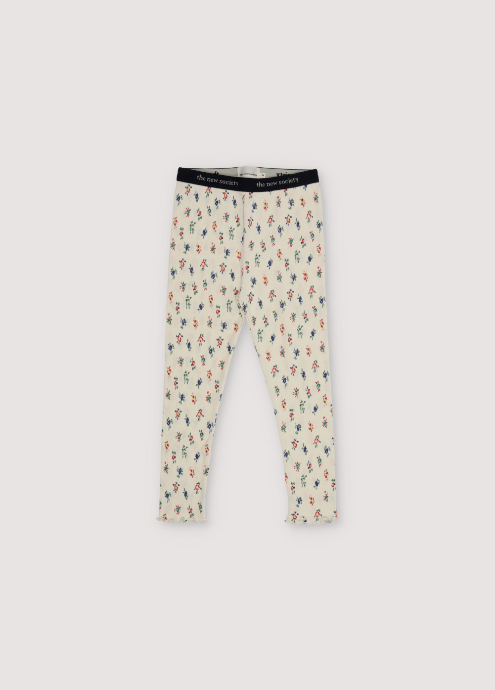 Baby Girls Beige Floral Cotton Leggings