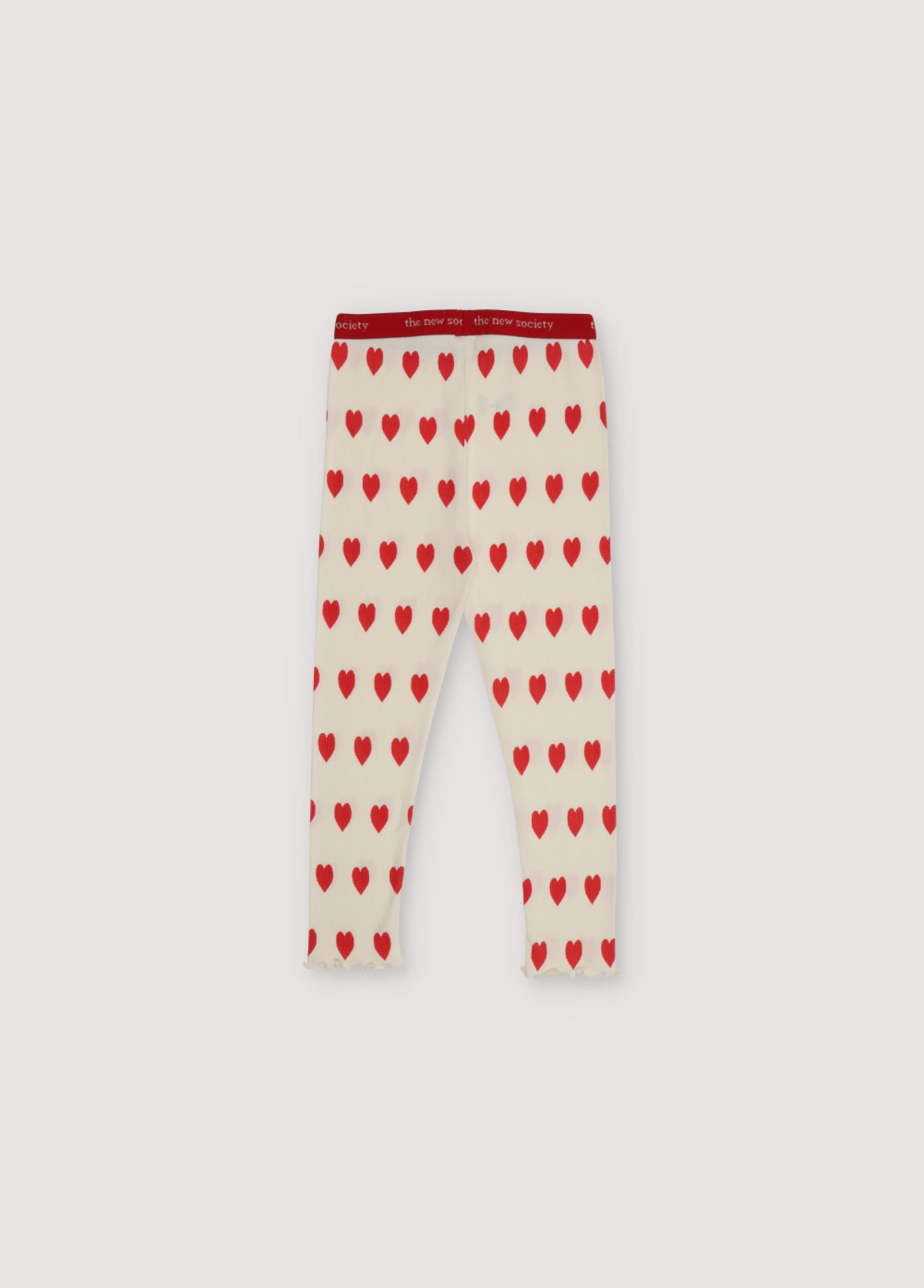 Girls White Heart Cotton Leggings